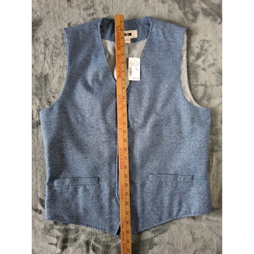 Joseph Abboud Heritage Mens Blue Heathered Vest Size M M14224801 6V19 20001 NWT